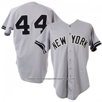 Camiseta Beisbol Hombre New York Yankees Reggie Jackson Gris 1981 Game Worn Road