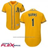 Camiseta Beisbol Hombre Oakland Athletics Billy Burns Oro Autentico Collection Flex Base Custom