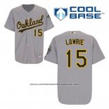 Camiseta Beisbol Hombre Oakland Athletics Brett Lawrie 15 Gris Cool Base