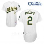 Camiseta Beisbol Hombre Oakland Athletics Tony Phillips 2 Blanco Primera Cool Base
