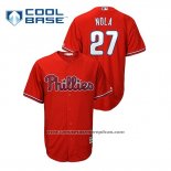 Camiseta Beisbol Hombre Philadelphia Phillies Aaron Nola Cool Base Alterno Rojo