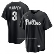 Camiseta Beisbol Hombre Philadelphia Phillies Bryce Harper Lights Out Replica Negro