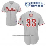 Camiseta Beisbol Hombre Philadelphia Phillies Cliff Lee 33 Gris Cool Base