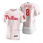 Camiseta Beisbol Hombre Philadelphia Phillies Freddy Galvis Autentico Primera Blanco