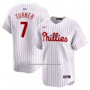 Camiseta Beisbol Hombre Philadelphia Phillies Trea Turner Primera Limited Blanco