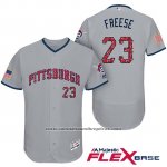 Camiseta Beisbol Hombre Pittsburgh Pirates 2017 Estrellas y Rayas David Freese Gris Flex Base