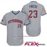 Camiseta Beisbol Hombre Pittsburgh Pirates 2017 Estrellas y Rayas David Freese Gris Flex Base