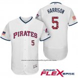 Camiseta Beisbol Hombre Pittsburgh Pirates 2017 Estrellas y Rayas Josh Harrison Blanco Flex Base