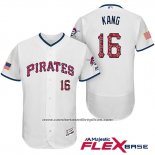 Camiseta Beisbol Hombre Pittsburgh Pirates 2017 Estrellas y Rayas Jung Ho Kang Blanco Flex Base