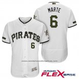 Camiseta Beisbol Hombre Pittsburgh Pirates Starling Marte Blanco 2018 Primera Alterno Flex Base