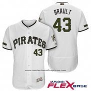 Camiseta Beisbol Hombre Pittsburgh Pirates Steven Brault Blanco 2018 Primera Alterno Flex Base