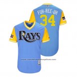 Camiseta Beisbol Hombre Rays Jake Faria 2018 LLWS Players Weekend Fuh Ree Uh Azul