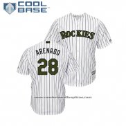 Camiseta Beisbol Hombre Rockies Nolan Arenado 2018 Dia de los Caidos Cool Base Blanco