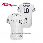 Camiseta Beisbol Hombre San Diego Padres Hunter Renfroe 150th Aniversario Patch Flex Base Blanco