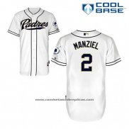Camiseta Beisbol Hombre San Diego Padres Johnny Manziel 2 Blanco Primera Cool Base