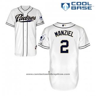 Camiseta Beisbol Hombre San Diego Padres Johnny Manziel 2 Blanco Primera Cool Base