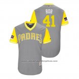 Camiseta Beisbol Hombre San Diego Padres Robbie Erlin 2018 LLWS Players Weekend Bob Gris