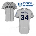 Camiseta Beisbol Hombre San Diego Padres Rollie Fingers 34 Gris Cool Base