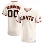 Camiseta Beisbol Hombre San Francisco Giants Primera Personalizada Crema