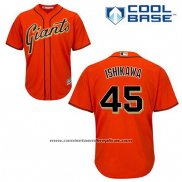 Camiseta Beisbol Hombre San Francisco Giants Travis Ishikawa 45 Naranja Alterno Cool Base