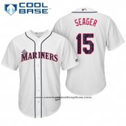 Camiseta Beisbol Hombre Seattle Mariners 2017 Estrellas y Rayas Kyle Seager Blanco Cool Base