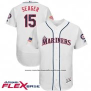Camiseta Beisbol Hombre Seattle Mariners 2017 Estrellas y Rayas Kyle Seager Blanco Flex Base
