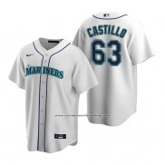 Camiseta Beisbol Hombre Seattle Mariners Diego Castillo Replica Primera Blanco