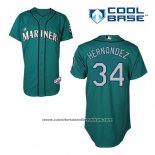 Camiseta Beisbol Hombre Seattle Mariners Felix Hernandez 34 Verde Alterno Cool Base