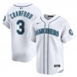 Camiseta Beisbol Hombre Seattle Mariners JP Crawford Primera Limited Blanco