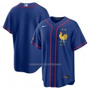 Camiseta Beisbol Hombre Seleccion Nacional Francia X MLB Stadium Replica Azul