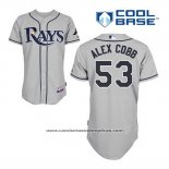 Camiseta Beisbol Hombre Tampa Bay Rays Alex Cobb 53 Gris Cool Base