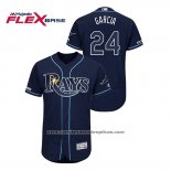 Camiseta Beisbol Hombre Tampa Bay Rays Avisail Garcia 150th Aniversario Patch Autentico Flex Base Azul