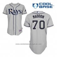 Camiseta Beisbol Hombre Tampa Bay Rays Joe Maddon 70 Gris Cool Base
