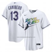 Camiseta Beisbol Hombre Tampa Bay Rays Junior Caminero Alterno 2 Replica Blanco