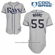Camiseta Beisbol Hombre Tampa Bay Rays Matt Moore 55 Gris Cool Base