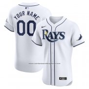 Camiseta Beisbol Hombre Tampa Bay Rays Primera Elite Personalizada Blanco