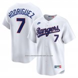 Camiseta Beisbol Hombre Texas Rangers Ivan Rodriguez Cooperstown Limited Blanco