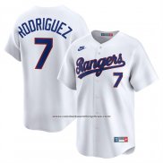 Camiseta Beisbol Hombre Texas Rangers Ivan Rodriguez Cooperstown Limited Blanco
