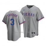 Camiseta Beisbol Hombre Texas Rangers Leody Taveras Replica Road Gris