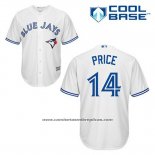 Camiseta Beisbol Hombre Toronto Blue Jays David Price 14 Blanco Primera Cool Base