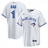 Camiseta Beisbol Hombre Toronto Blue Jays NO 1 Dad Primera Replica Blanco