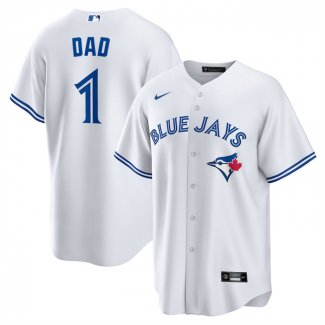 Camiseta Beisbol Hombre Toronto Blue Jays NO 1 Dad Primera Replica Blanco