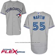 Camiseta Beisbol Hombre Toronto Blue Jays Russell Martin Autentico Collection Gris Flex Base