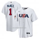 Camiseta Beisbol Hombre USA 2023 Jeff McNeil Replica Blanco