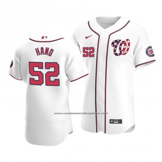 Camiseta Beisbol Hombre Washington Nationals Brad Hand Autentico Alterno Blanco