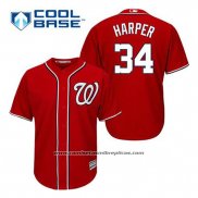 Camiseta Beisbol Hombre Washington Nationals Bryce Harper 34 Rojo Alterno Cool Base