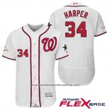 Camiseta Beisbol Hombre Washington Nationals Bryce Harper Blanco 2017 All Star Flex Base