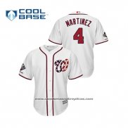 Camiseta Beisbol Hombre Washington Nationals Dave Martinez 2019 Cool Base Alterno Blanco