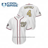 Camiseta Beisbol Hombre Washington Nationals Dave Martinez 2019 Gold Program Cool Base Blanco