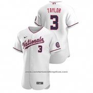 Camiseta Beisbol Hombre Washington Nationals Michael A. Taylor Gold-Trimmed Championship Replica Blanco